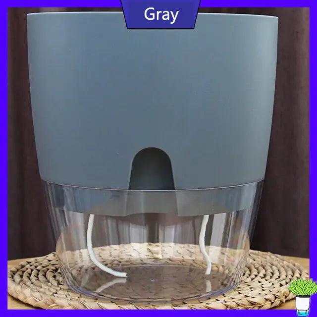 Transparent Double-Layer Self-Watering Flower Pot - fullshopping