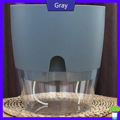 Transparent Double-Layer Self-Watering Flower Pot - fullshopping