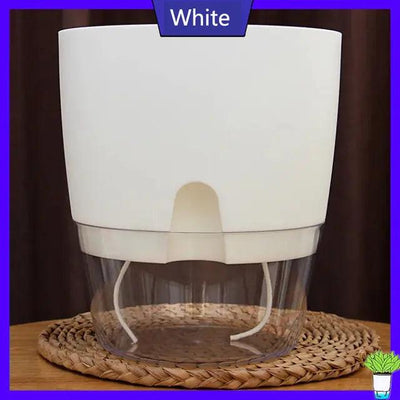 Transparent Double-Layer Self-Watering Flower Pot - fullshopping