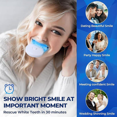Whitebite Pro Professional Teeth Whitening Kit with Gels for Sensitive Teeth: Teeth Whitening LED Light 35% Carbamide Peroxide Gel Remineralization Gel (Spearmint) - Fullshopping