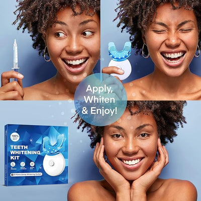 Whitebite Pro Professional Teeth Whitening Kit with Gels for Sensitive Teeth: Teeth Whitening LED Light 35% Carbamide Peroxide Gel Remineralization Gel (Spearmint) - Fullshopping