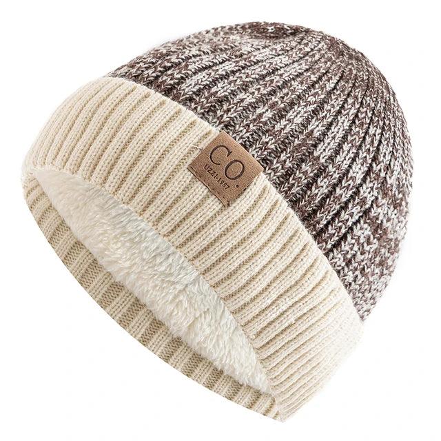 Two-Tone Winter Knitted Beanie - fullshopping