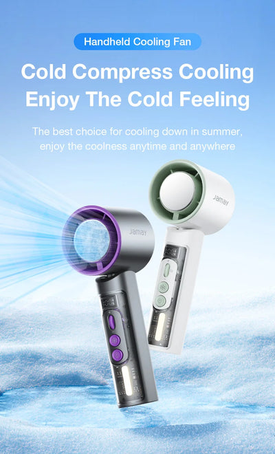 2025 Portable Handheld Turbo Fan 199 Gears Adjustable Strong Wind 6500mAh Night Lights&LED Screen Summer Outdoor Cooling Tools - Fullshopping
