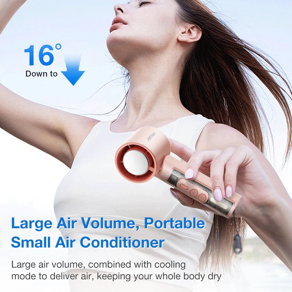 2025 Portable Handheld Turbo Fan 199 Gears Adjustable Strong Wind 6500mAh Night Lights&LED Screen Summer Outdoor Cooling Tools - Fullshopping