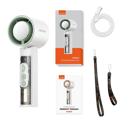 2025 Portable Handheld Turbo Fan 199 Gears Adjustable Strong Wind 6500mAh Night Lights&LED Screen Summer Outdoor Cooling Tools - Fullshopping