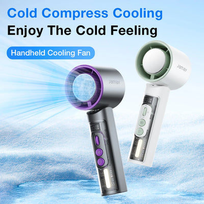 2025 Portable Handheld Turbo Fan 199 Gears Adjustable Strong Wind 6500mAh Night Lights&LED Screen Summer Outdoor Cooling Tools - Fullshopping