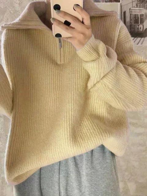 Turtleneck Zipper Sweater - fullshopping