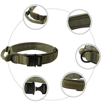 Tactical Outdoor Dog Leash for Large Dogs with Collar