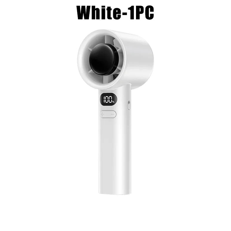 Portable USB Rechargeable Turbo Fan Mini Handheld Display Readout Fan for Outdoor Use Perfect Gift for Kids Car & Girlfriend - Fullshopping