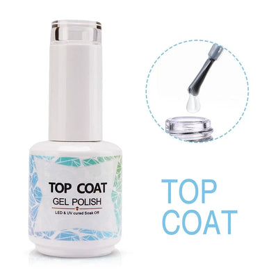 BOZLIN 15ML Super Top Coat  Function Gel No Wipe Matte Top Gel Transparent Soak Off  UV LED Nail Art Manicure Gel Varnish Primer