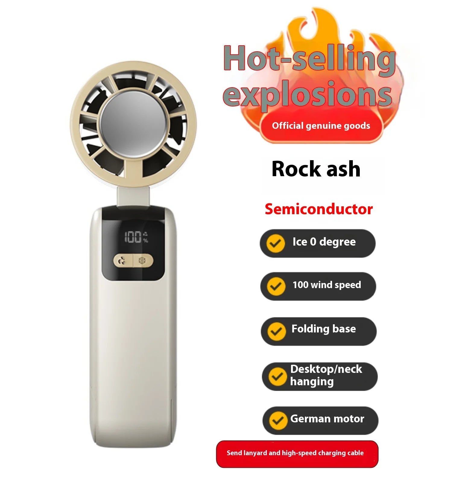 New handheld cooling fan with 100 levels of cooling and folding, portable turbo fan fan - Fullshopping