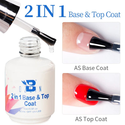 BOZLIN 15ML Super Top Coat  Function Gel No Wipe Matte Top Gel Transparent Soak Off  UV LED Nail Art Manicure Gel Varnish Primer