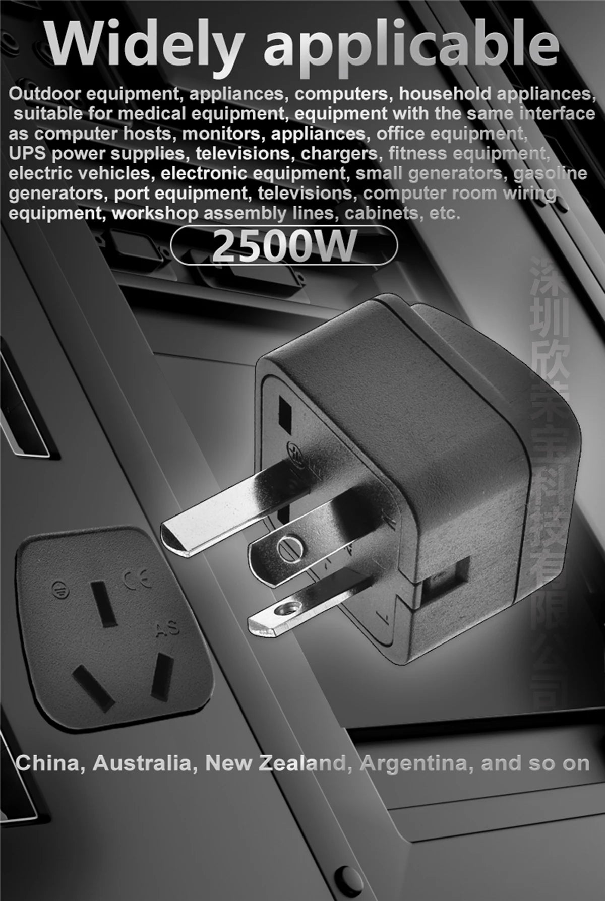 Universal Australian/China/New Zealand Travel Adapter,IEC Type I Plug US/EU/UK/Swiss/Italy/Japan To AU 3 Pin Power Converter 10A - Fullshopping