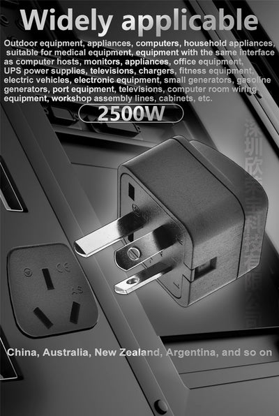 Universal Australian/China/New Zealand Travel Adapter,IEC Type I Plug US/EU/UK/Swiss/Italy/Japan To AU 3 Pin Power Converter 10A - Fullshopping
