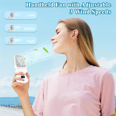 3000mAh 180° Folding Desktop Air Cooling Fan Emergency Power Supply Hanging Neck Fan Handheld USB Charging Portable Fan 2025 - Fullshopping