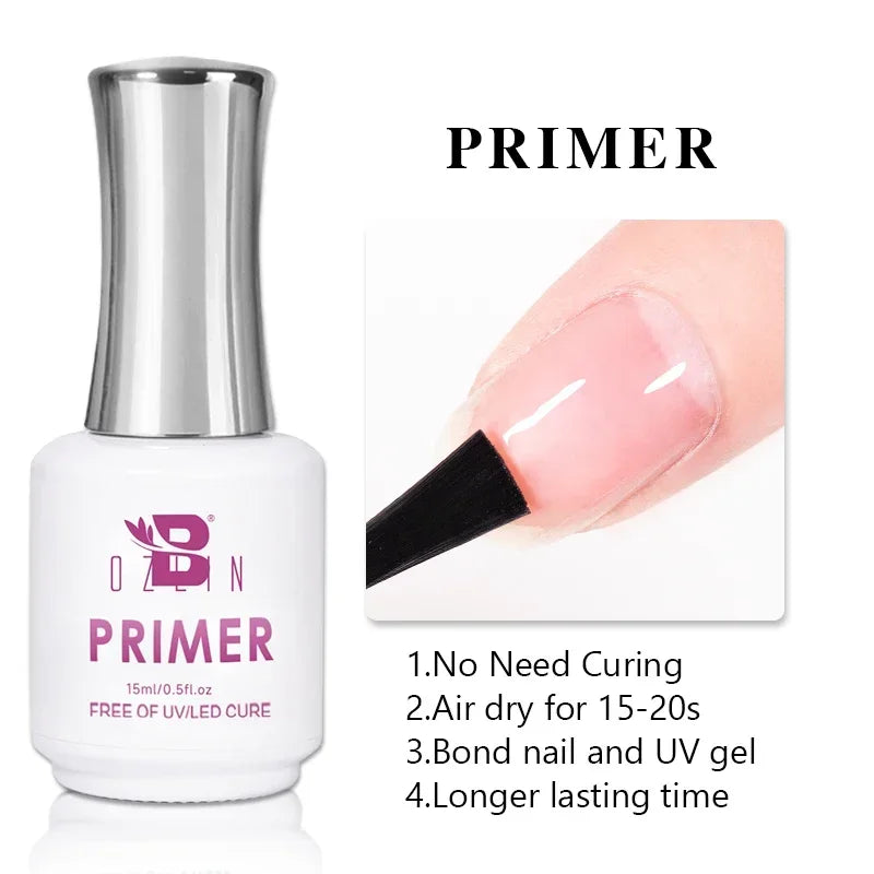 BOZLIN 15ML Super Top Coat  Function Gel No Wipe Matte Top Gel Transparent Soak Off  UV LED Nail Art Manicure Gel Varnish Primer