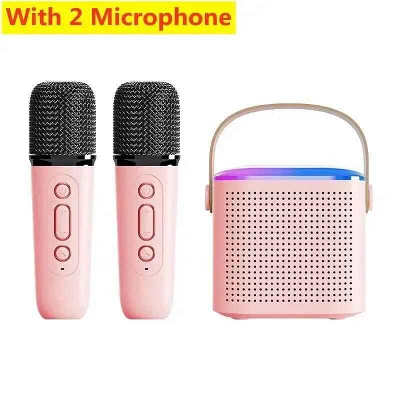 VIKEFON Mini Karaoke Machine LED Portable Bluetooth Speaker Suitable For Birthday Family Parties For Girls And Boys Microphone - Fullshopping