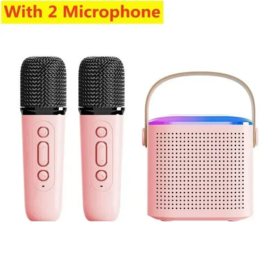 VIKEFON Mini Karaoke Machine LED Portable Bluetooth Speaker Suitable For Birthday Family Parties For Girls And Boys Microphone - Fullshopping