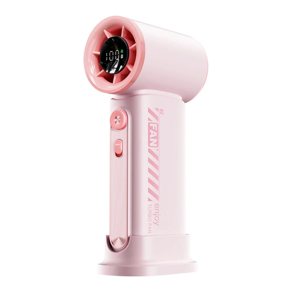 Portable Handheld Turbo Fan 100 Wind Speeds Adjustable Mini Personal Fan USB Rechargeable Battery Operated Electric Pocket Fan - Fullshopping