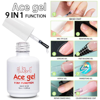 BOZLIN 15ML Super Top Coat  Function Gel No Wipe Matte Top Gel Transparent Soak Off  UV LED Nail Art Manicure Gel Varnish Primer