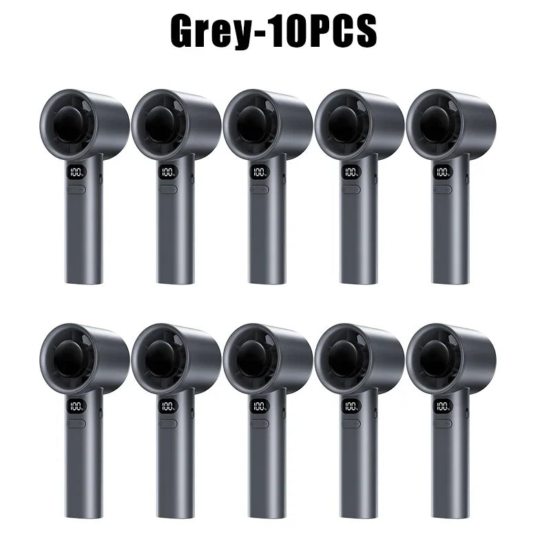 Portable USB Rechargeable Turbo Fan Mini Handheld Display Readout Fan for Outdoor Use Perfect Gift for Kids Car & Girlfriend - Fullshopping