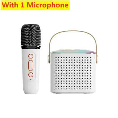 VIKEFON Mini Karaoke Machine LED Portable Bluetooth Speaker Suitable For Birthday Family Parties For Girls And Boys Microphone - Fullshopping