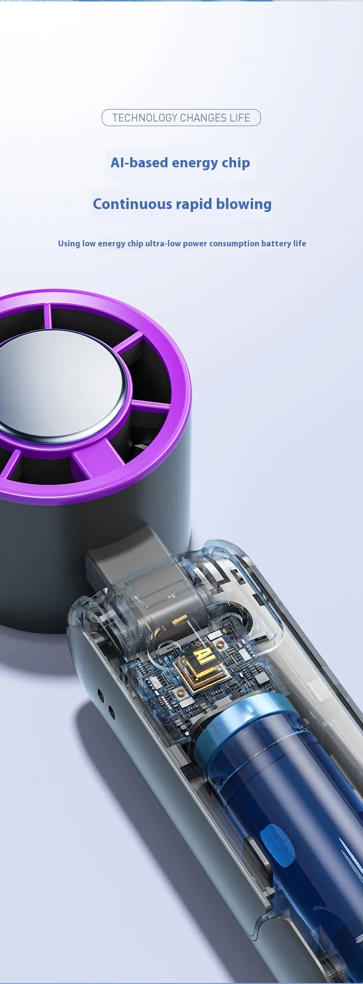 New handheld cooling fan with 100 levels of cooling and folding, portable turbo fan fan - Fullshopping