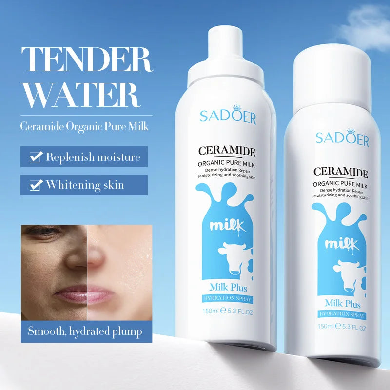 150Ml Milk Ceramide Hydrating Moisturizing Spray Portable Toner Deep Moisturizing Set Makeup Spray Toner Face Mists - Fullshopping