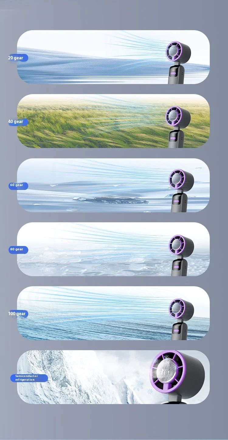 New handheld cooling fan with 100 levels of cooling and folding, portable turbo fan fan - Fullshopping