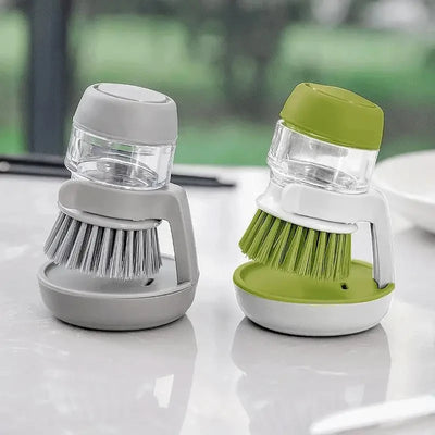 Dish Brush With Soap Dispenser Multi Use Soap Dispensing Scrub Brush For Household Universal Kitchen Dish Palm Brush With Tary - Fullshopping