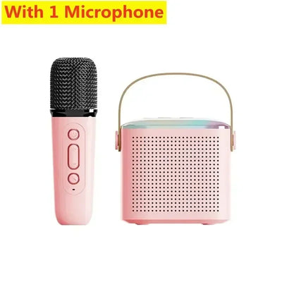 VIKEFON Mini Karaoke Machine LED Portable Bluetooth Speaker Suitable For Birthday Family Parties For Girls And Boys Microphone - Fullshopping