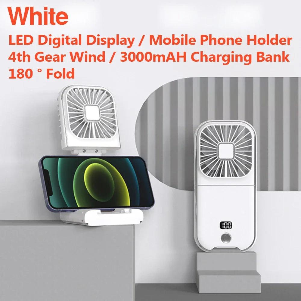 Fan Mini Digital Display Hanging Neck Fan Portable USB - fullshopping