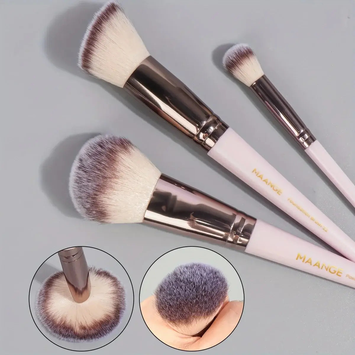 MAANGE 30pcs Professional Makeup Brush Set Foundation Concealers Eye Shadows Powder Blush Blending Brushes Beauty Tools with Bag - Fullshopping