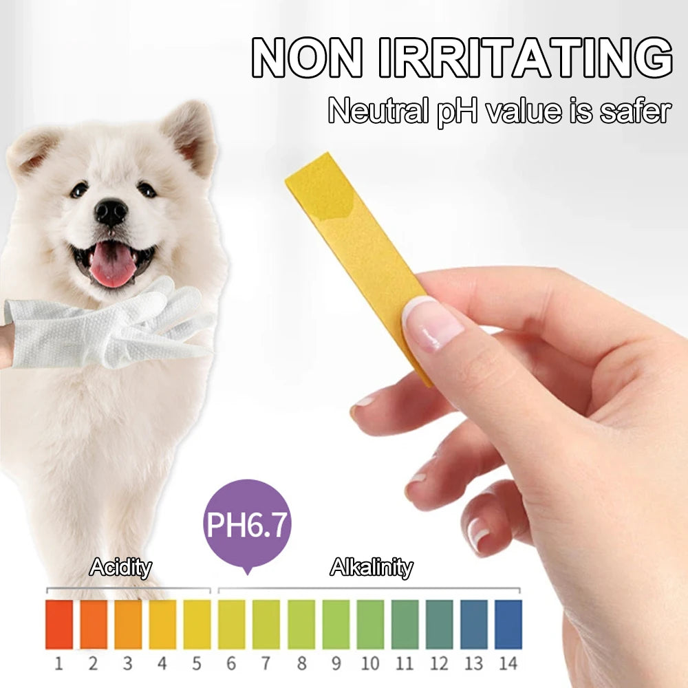 30/6PCS Cat Dog Disposable Glove Towels Pet Wash Free Glove No Rinse Washing Gloves Towels Deodorizing Dry Cleaning Wet Towels - Fullshopping