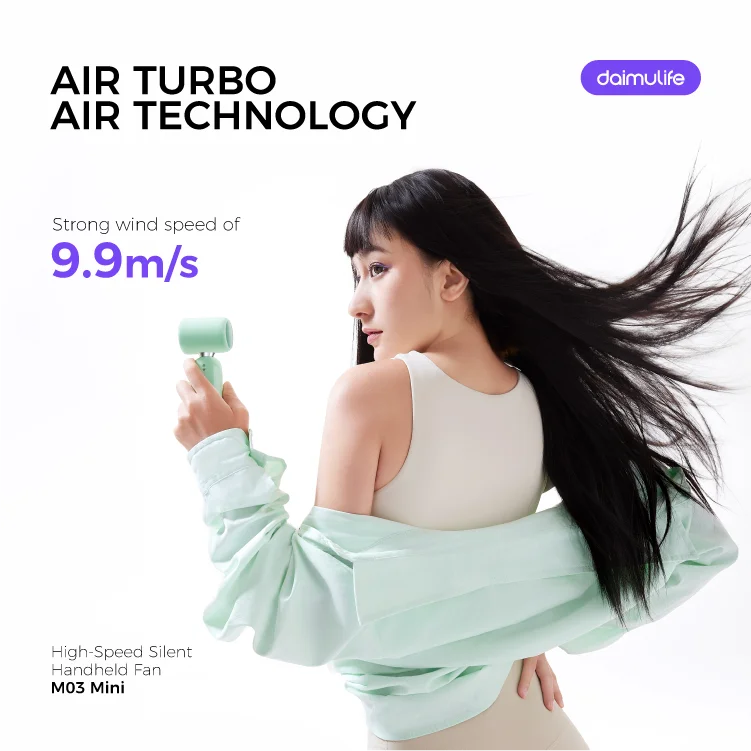 High Speed Handheld Fan 1-100 Stepless Speed Adjustment, Portable Turbo Fan 3 IN 1 Rechargeable Fans 90° Foldable ﻿ - Fullshopping