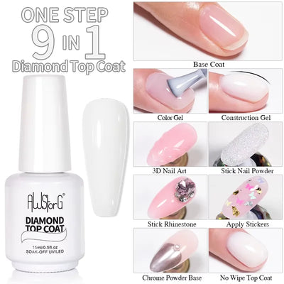 BOZLIN 15ML Super Top Coat  Function Gel No Wipe Matte Top Gel Transparent Soak Off  UV LED Nail Art Manicure Gel Varnish Primer