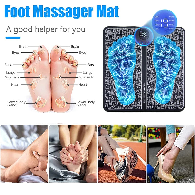 Electric Foot Massager Pad Muscle Massage Relaxation Trainer For Massage Fitness Outdoor Sport Home Family Relax - Fullshopping
