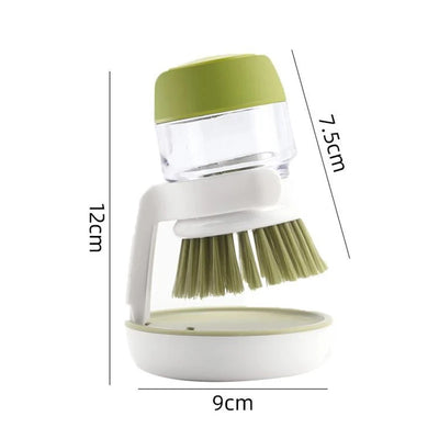 Dish Brush With Soap Dispenser Multi Use Soap Dispensing Scrub Brush For Household Universal Kitchen Dish Palm Brush With Tary - Fullshopping