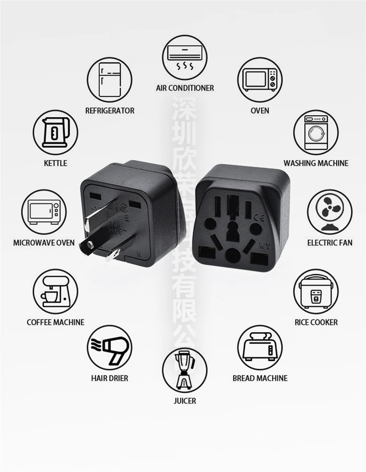 Universal Australian/China/New Zealand Travel Adapter,IEC Type I Plug US/EU/UK/Swiss/Italy/Japan To AU 3 Pin Power Converter 10A - Fullshopping