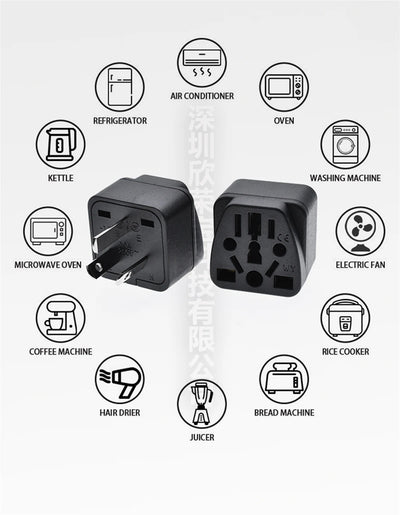 Universal Australian/China/New Zealand Travel Adapter,IEC Type I Plug US/EU/UK/Swiss/Italy/Japan To AU 3 Pin Power Converter 10A - Fullshopping