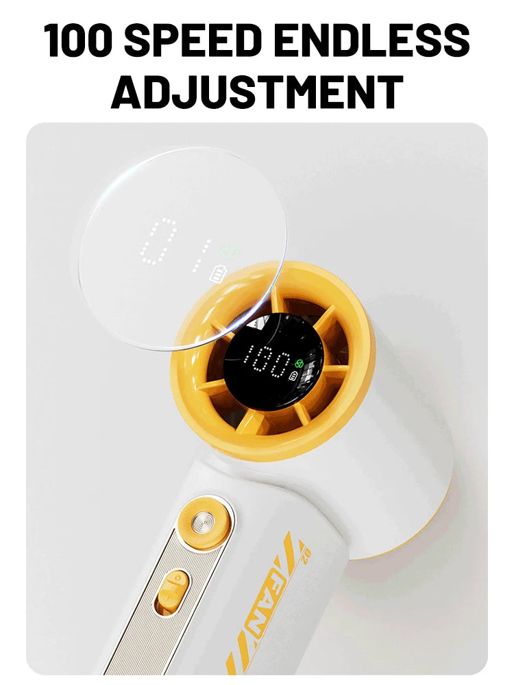 New Portable Turbo Small Air Cannon Handheld Fan 100 Wind Speeds Adjustable Mini Electric Fan USB Charging Fan Outdoor Mini Fan - Fullshopping