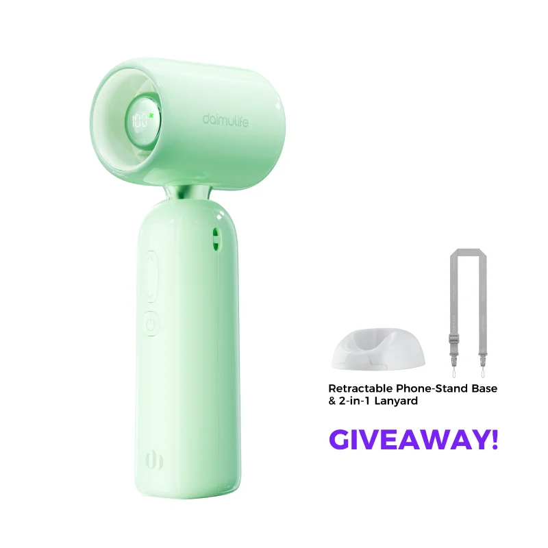 High Speed Handheld Fan 1-100 Stepless Speed Adjustment, Portable Turbo Fan 3 IN 1 Rechargeable Fans 90° Foldable ﻿ - Fullshopping