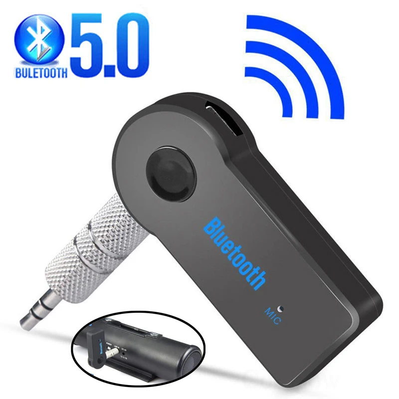 Wireless Bluetooth 5.0 Audio Receiver Mini Bluetooth Stereo AUX USB for PC Earphone Car Handfree Wireless Bluetooth Adapter 2in1 - Fullshopping