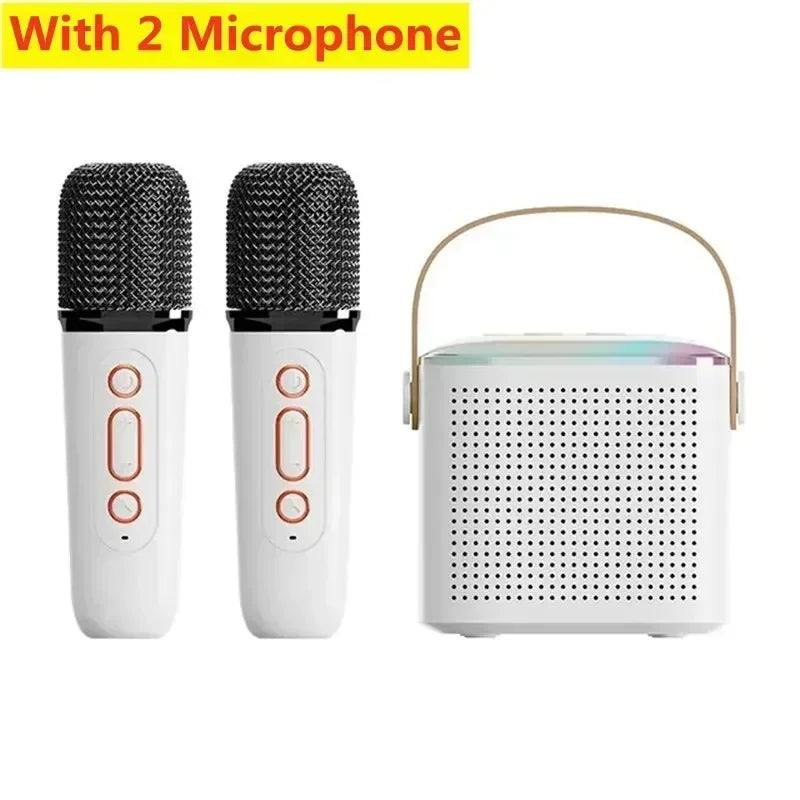 VIKEFON Mini Karaoke Machine LED Portable Bluetooth Speaker Suitable For Birthday Family Parties For Girls And Boys Microphone - Fullshopping