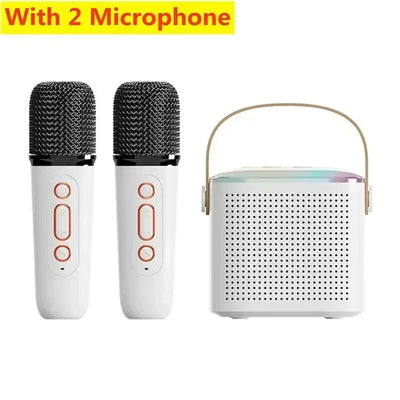 VIKEFON Mini Karaoke Machine LED Portable Bluetooth Speaker Suitable For Birthday Family Parties For Girls And Boys Microphone - Fullshopping