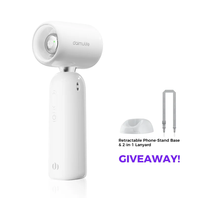 High Speed Handheld Fan 1-100 Stepless Speed Adjustment, Portable Turbo Fan 3 IN 1 Rechargeable Fans 90° Foldable ﻿ - Fullshopping