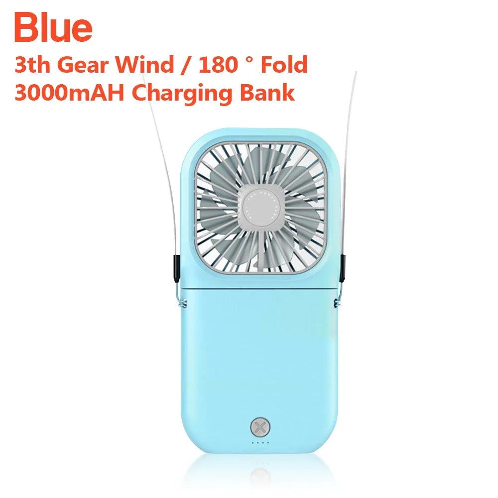 Fan Mini Digital Display Hanging Neck Fan Portable USB - fullshopping