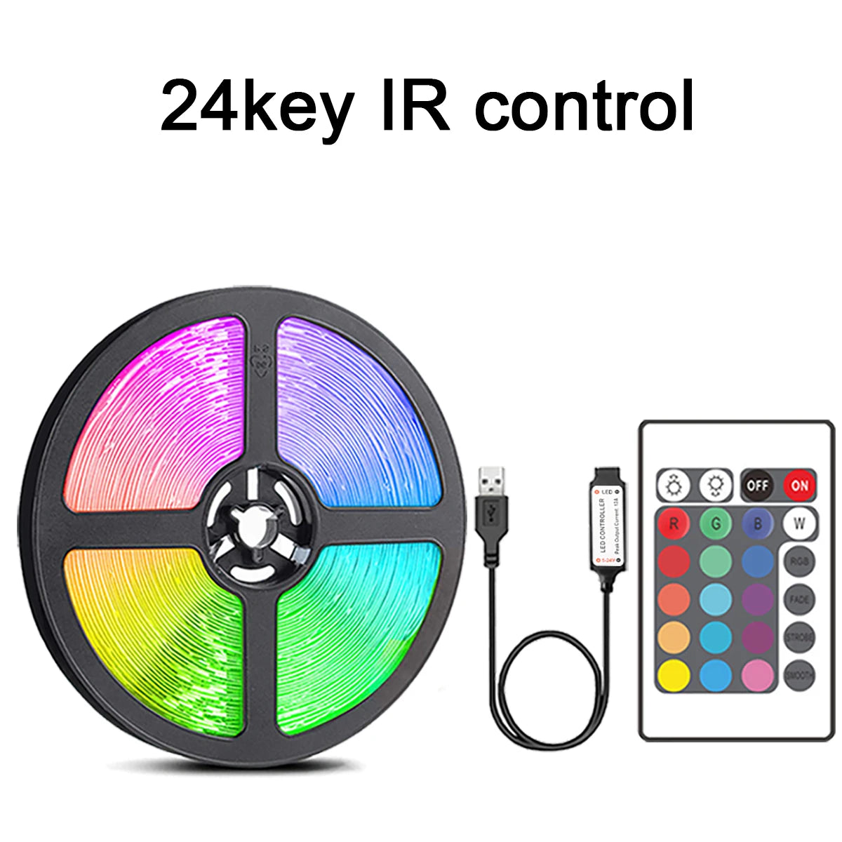 10m 20m Led Strip Lights with 44 Key Remote Control RGB Tape Led Wall Room for Home Bedroom Party Decor TV Backlight - Fullshopping