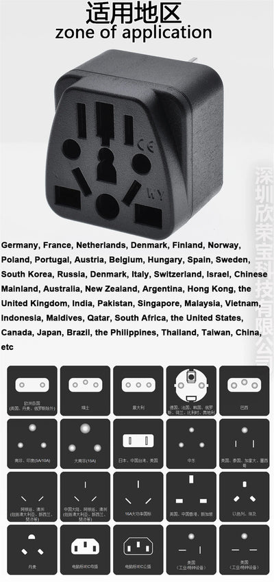 Universal Australian/China/New Zealand Travel Adapter,IEC Type I Plug US/EU/UK/Swiss/Italy/Japan To AU 3 Pin Power Converter 10A - Fullshopping