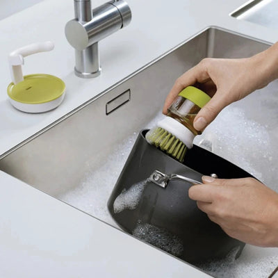 Dish Brush With Soap Dispenser Multi Use Soap Dispensing Scrub Brush For Household Universal Kitchen Dish Palm Brush With Tary - Fullshopping